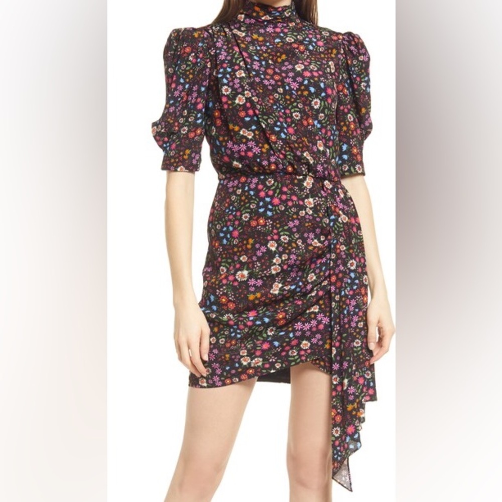 Saylor Vivienne floral puff sleeve minidress sz large